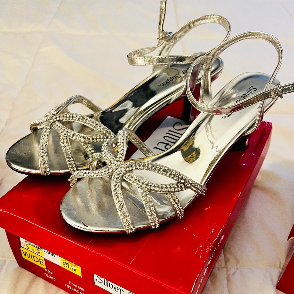 Silver Slipper high heels